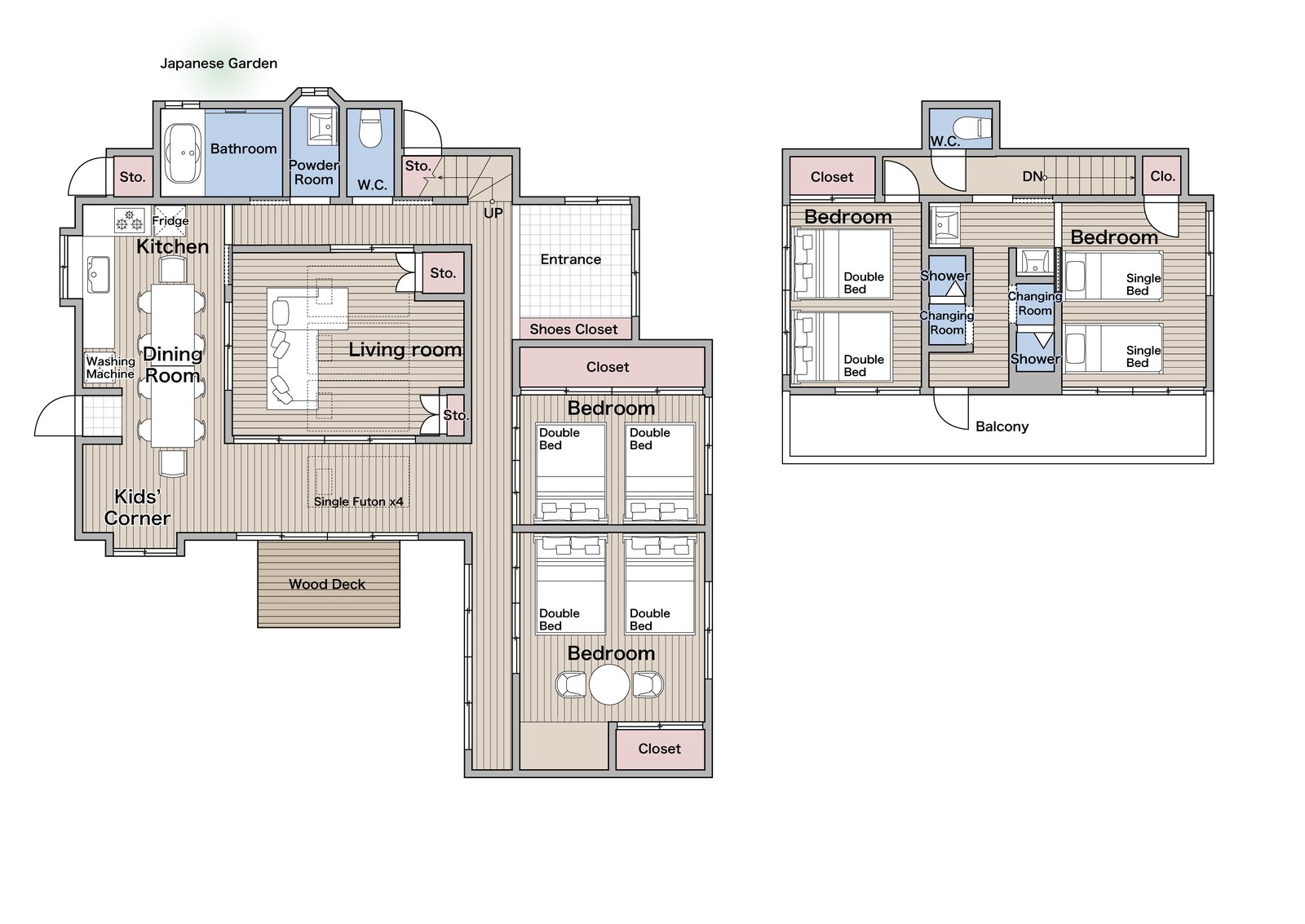 Floor plan 1F+2F